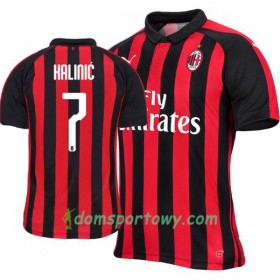 Koszulka AC Milan Nikola Kalinic 7 Domowe Koszulki Piłkarskie 2018-2019 Krótki Rękaw